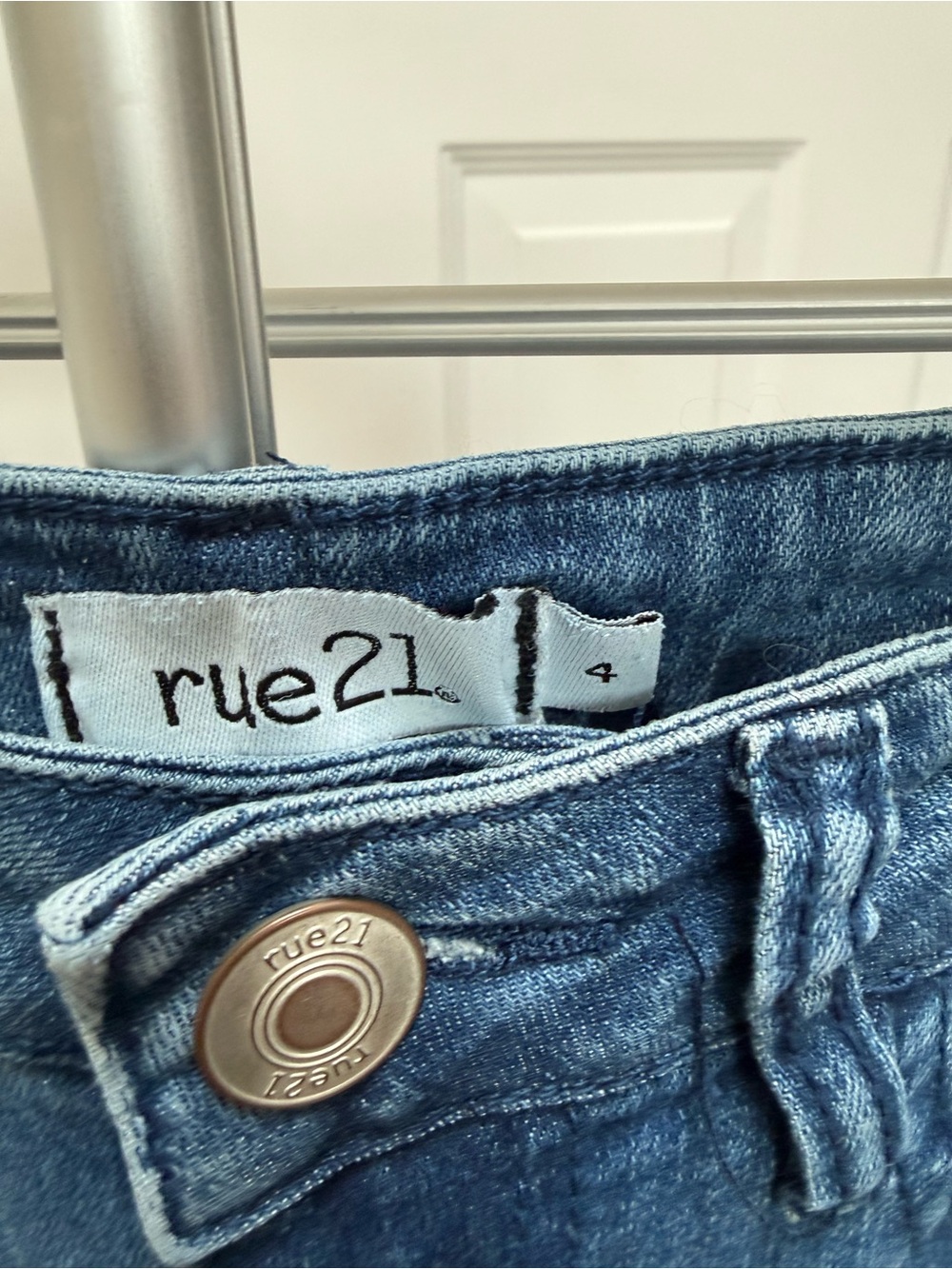 Rue21 Distressed Dark Blue Flare Jeans - Picture 5 of 7